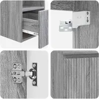 vidaXL Badkamermeubel Set 2 st Grijs Sonoma Bewerkt hout