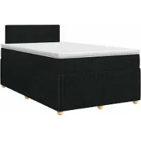 vidaXL Boxspringbed met matras met hoofdeinde Zwart 120 x 190 cm Stof