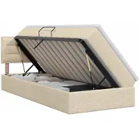 vidaXL Opbergbed met matras Crèmekleurig 100 x 200 cm fluweel
