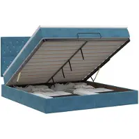 vidaXL Ottoman bed met matras Donkerblauw 180 x 200 cm Fluweel