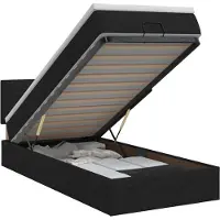 vidaXL Ottoman bed met matras met hoofdeinde Zwart 90 x 190 cm Stof