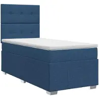 vidaXL Boxspringbed met matras met hoofdeinde Blauw 100 x 200 cm Stof