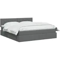 vidaXL Opbergbed met matras Donkergrijs 160 x 200 cm fluweel