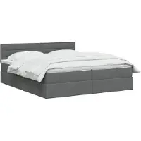 vidaXL LED-bed met opbergruimte en matras, donkergrijs, 180 x 200 cm, met stoffen bekleding