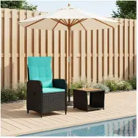 vidaXL Tuin loungeset 2 st PE rotan en poedergecoat staal