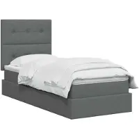 vidaXL - Opslag - bed - met - matras - met - opslag - Donkergrijs - 100 - x - 200 - cm - Stof