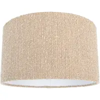 QAZQA Stoffen lampenkap beige met bouclé stof 35/35/20