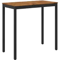 vidaXL Tuin Bar Tafel NAARDEN Naturel en Zwart 108,5 x 55 x 105 cm