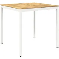 Syfax Tuinbar tafel, wit, 110 x 108,5 x 105 cm, massief acaciahout