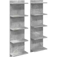 vidaXL Wandplank 2 st Betongrijs 30 x 15 x 100 cm Bewerkt hout