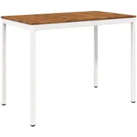 vidaXL Tuin Bar Tafel NAARDEN Natuurlijk en Wit 141 x 80,5 x 105 cm