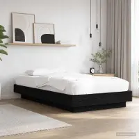 Prolenta Maison Exclusive - Bedframe met LED-verlichting, zwart eikenfineer, 80 x 200 cm, houtvezel