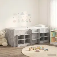 Prolenta Maison Exclusive - Loft bedframe met kast, 3 stuks, betonkleur, houtvezel