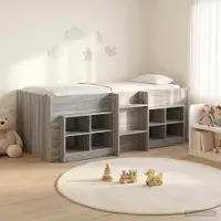 Prolenta Maison Exclusive - Bedframe in loftstijl met kast, 3 stuks, grijs Sonoma, houtvezel