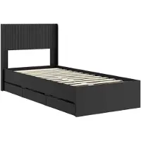 vidaXL Bedframe met opbergruimte en hoofdeinde, zwart, 75 x 190 cm