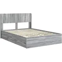 vidaXL Bedframe met opbergruimte en hoofdbord Grijs sonoma