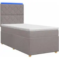 vidaXL Boxspringbed met matras, taupekleurig, 100 x 200 cm, gestoffeerd