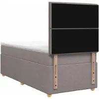 vidaXL Boxspringbed met matras met hoofdeinde Taupe 90 x 190 cm Stof