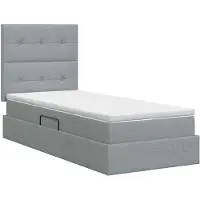 vidaXL Opslag bed met matras met opslag Lichtgrijs 90 x 190 cm Stof
