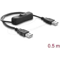 DeLOCK USB power cable Type-A male to male with switch 0.5 m