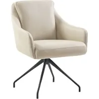 Pronto Wonen Eetkamerstoel Meltina - Beige - Leer - 4 Poten -