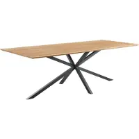 Pronto Wonen Eettafel Romaro teakhout 160x90 cm rechthoekig mix rough - Spinpoot - Teak hout - Bruin -