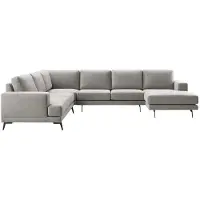 Pronto Wonen Hoekbank links Acante - Grijs - Fijne weefstof -