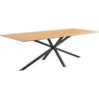 Pronto Wonen Eettafel Aska teak 240x100 cm rechthoekig naturel brushed - Spinpoot - Teak hout - Bruin -
