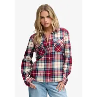 Superdry Blouse donkerblauw / rood / donkerrood / wit