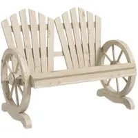 MODFU - Tuinbank - 2-Zits - Rustiek - Voor Tuin Of Terras - Hout - Naturel - 108 X 66 X 95 Cm