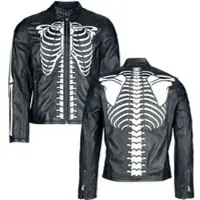 Black premium by emp Lederen jas - Skull & Bones - S tot XXL - voor Mannen - zwart - Maat L