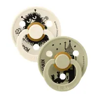 BIBS Moomin x Colour Fopspeen - 6-18 mnd - 2-pack - Rond - Ivory/Khaki