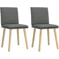 vidaXL Eetkamerstoelen 2 st stof donkergrijs