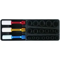 Kippers Rijssen Impact doppen set 1/2" 18 delig 3 teflon doppen