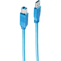 Shiverpeaks USB Kabel A Stecker / B Stecker USB 3.0 blau 3m