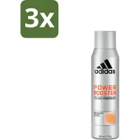 Adidas 3 x – Deodorant Spray – Power Booster – 150 ml - Anti-transpirant Spray - Deodorant Spray - Houtachtige Geur - 72 Uur Droge Frisheid - Energie Uitstralen