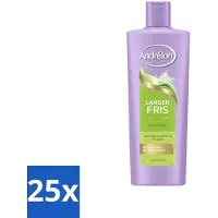 Andrélon 25 x – Shampoo – Langer Fris – 400 ml - Langer Fris Haar - Vitamine B3 Shampoo - Fris Haar - Vet Haar - Diepe Reiniging