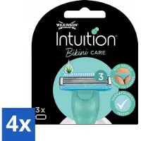 Wilkinson Sword 4 x Wilkinson Intuition - Navulmesjes - Bikini Care Duo - Praktisch - 3 mesjes - Scheermesjes - Intieme Zone - Bikini Lijn - Gevoelige Huid - Scheermes