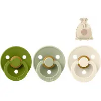BIBS fopspenen rond maat 2 - Wasabi, Sage en Ivory + Bolletoet speenzakje