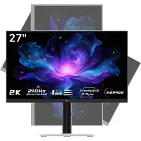 KTC H27T6 27 Inch Gaming Monitor 2K QHD 2560×1440 Fast IPS | 200Hz, Overklokbaar tot 210Hz, FreeSync & G-Sync Compatibel