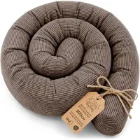 Totsy Baby Zijslaper kussen Lichaamskussen 300 cm Corduroy - Lang kussen bed rol slaapkussen nek rol Decoratie voor kinderkamer Oeko-Tex certificaat Bruin B