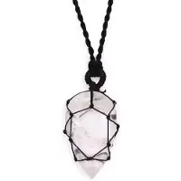 Ancient Wisdom Geregen edelsteen traandruppel hanger - Bergkwarts