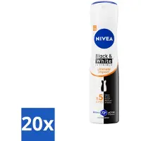 Nivea 20 x - Deodorant Spray - Zwart & Wit Ultieme Impact - Anti-Transpirant - 150 ml - Deodorant Spray - Anti-vlek - Anti-transpirant - Kledingzorg - Witte Vlekken