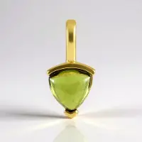 Cavill - Vesuvianiet Hanger 0,814 ct Trilliant Cabochon - 925 Sterling Zilver Verguld - Modern Italiaans Edelsteen Sieraad - Luxe & Verfijnd