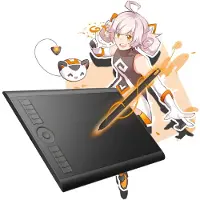 DNA Tekentablet -Digitaal Tekenpad voor PC, Mac & Android- Grafisch Tekenpad met 10 Sneltoetsen - Zwart - 36cm x 24cm x 1cm