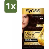 Syoss 1 x - Oleo Intense 3-22 - Haarverf - Permanente Haarkleuring - Warm Donker Bordeaux - Langdurige Kleur - Haarverf - Permanent Haarkleuring - Warm Bordeaux - Grijsdekking - Olie-formule