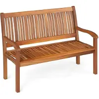 Costway Houten tuinbank, weerbestendig, zitbank voor 2-3 zitplaatsen, balkonbank van acaciahout tot 320 kg belastbaar, parkeerbank voor terras, balkon, tuin, FSC-gecertificeerd, 126 x 63 x 91 cm