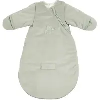Nattou LouLou Baby Slaapzak 60 cm - Slaapzak met Mouwen in Velours - TOG 2,5 - Zachte Babyslaapzak - Groen