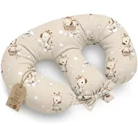 Totsy Baby Borstvoedingskussen Tweeling Voedingskussen Baby - 90x50 cm - Ergonomisch Positioneringskussen Materniteit Multifunctioneel Ondersteuning Zacht Afneembare Hoes Oeko-Tex Giraffen