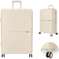 Solier TORIDE 27” – Grote XL reiskoffer – Beige – Hardcase van PP – 8 zwenkwielen 360°